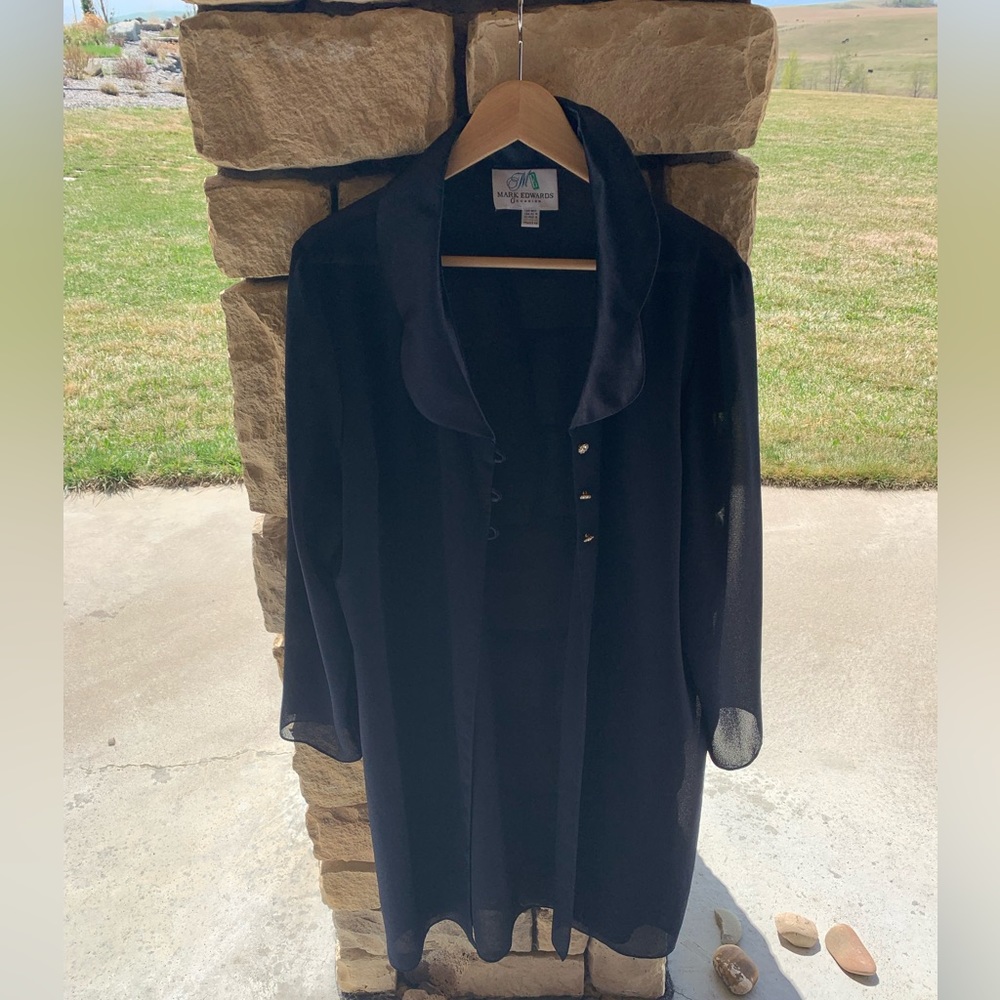 Vintage Navy blue mark edwards dress and cover up